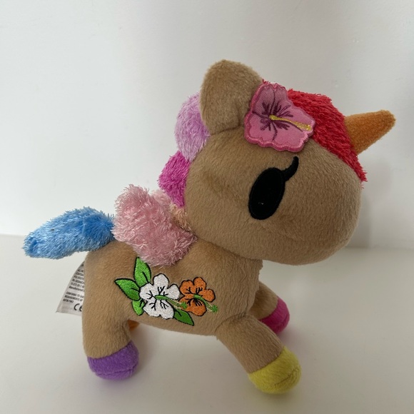 Tokidoki Unicorno Kaili Sunkissed Tan Plush 8” Hawaiian Flowers Stuffed Animal - Picture 3 of 7